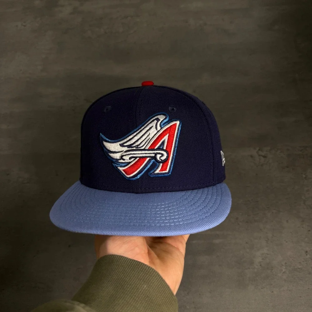 New Era‎ Anaheim Angels Hat 7 Navy Cant Buy Respect Ghetto Cherub Fitted MLB Cap